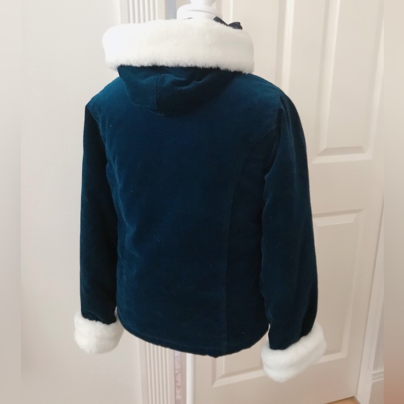 Roxy Girl Royal Blue Winter Coat with White Fur Trim - Picture 2 of 4